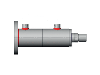 جک هیدرولیک جوشی با فلنج دایره‌ای در انتهای سیلندر